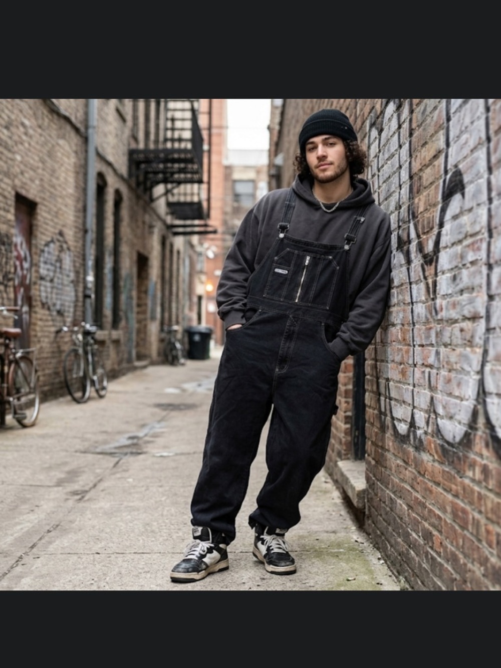 M·A·C Sport Vintage 90s Y2K Baggy Black Denim Overalls
